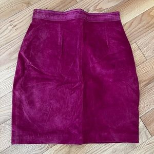 Hot Pink Suede Mini Skirt